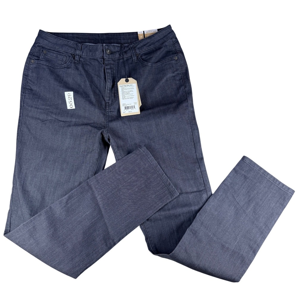 NEW prAna Kayla High Rise Straight Leg‎ Jeans Womens 14 Dark Wash Denim